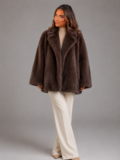 Women's Oversized Faux Fur Plush Jacket