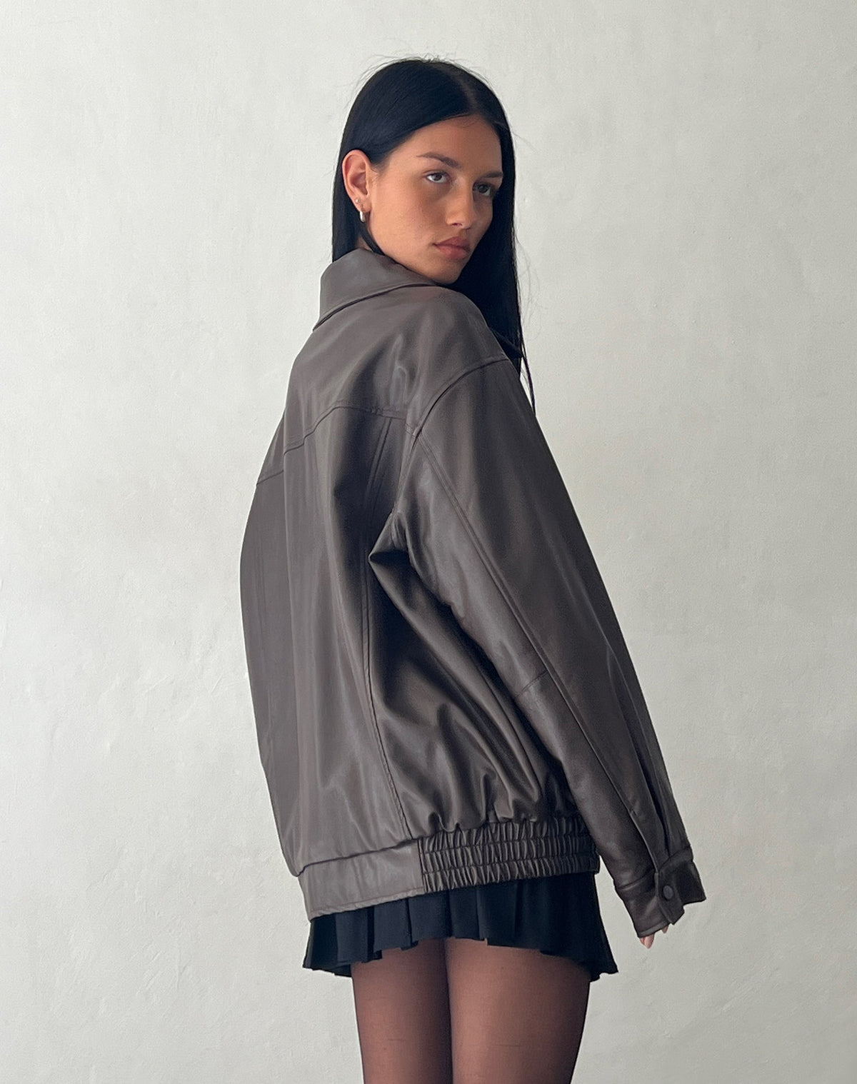 Women's Oversized Faux Leather Jacket