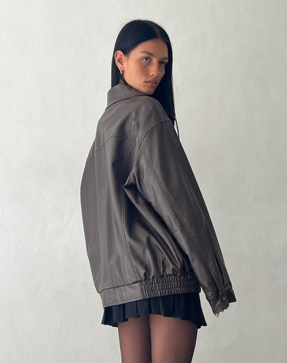 Women's Oversized Faux Leather Jacket