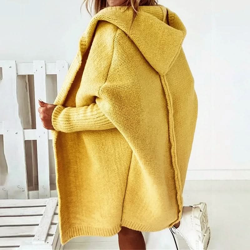 Women's Oversized Hooded Knee Length Cardigan