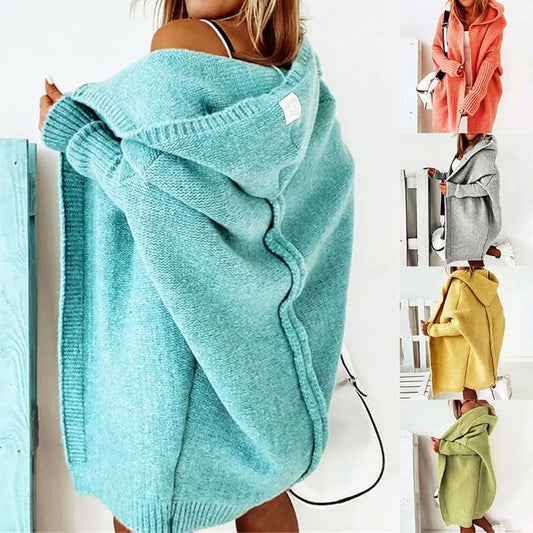 Women's Oversized Hooded Longline Cardigan