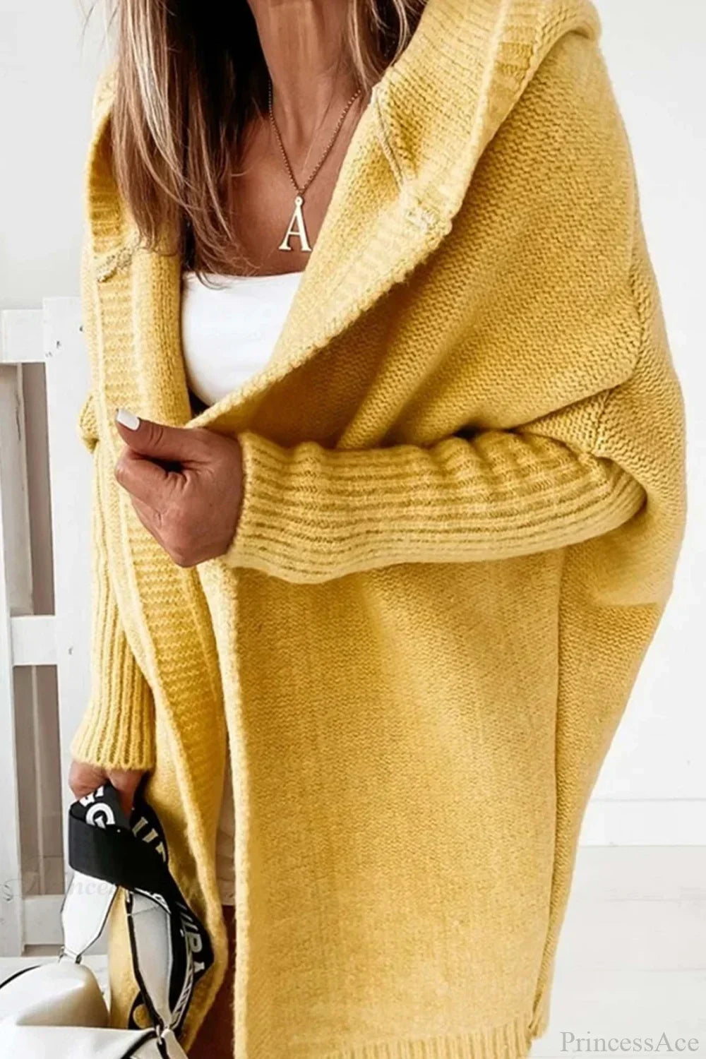Women's Oversized Hooded Open Front Knit Cardigan