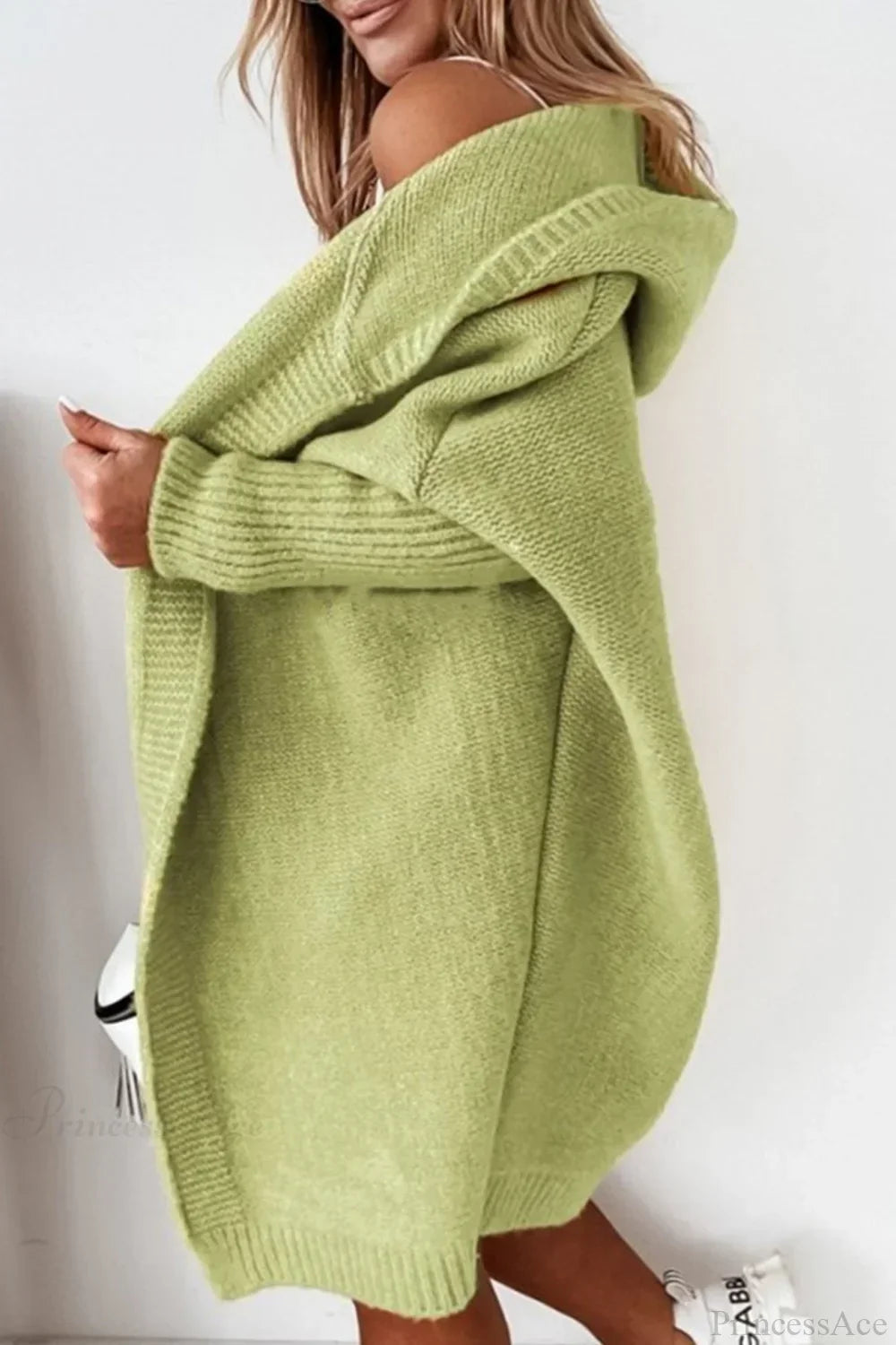 Women's Oversized Hooded Open Front Knit Cardigan