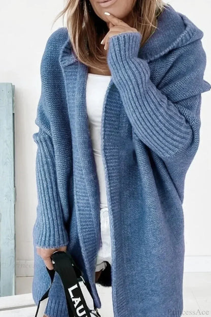 Women's Oversized Hooded Open Front Knit Cardigan