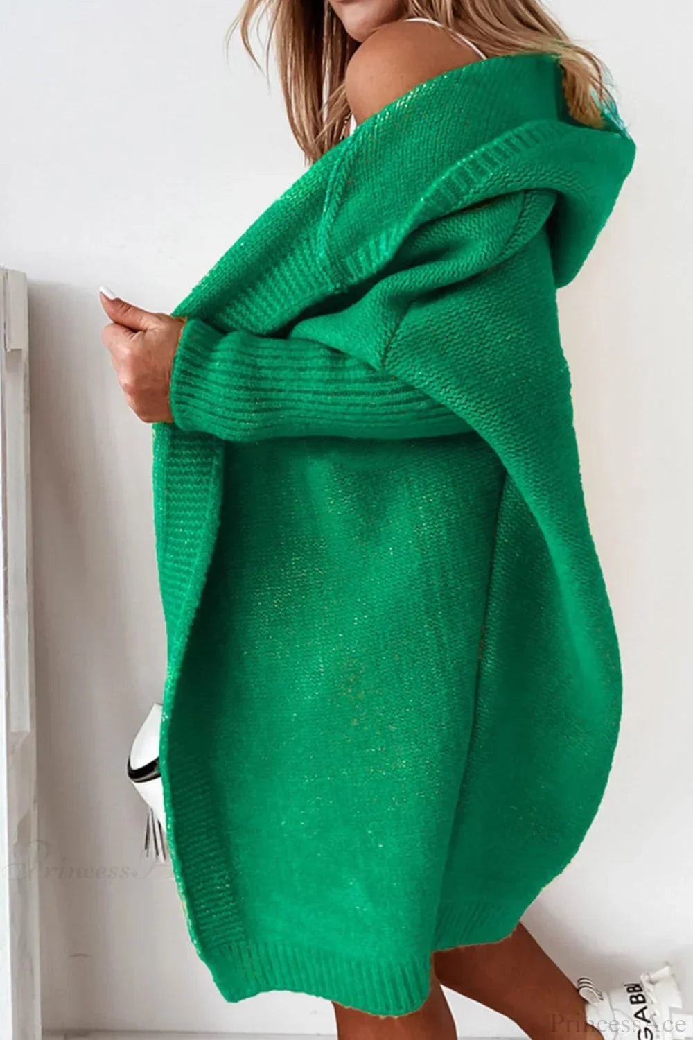 Women's Oversized Hooded Open Front Knit Cardigan