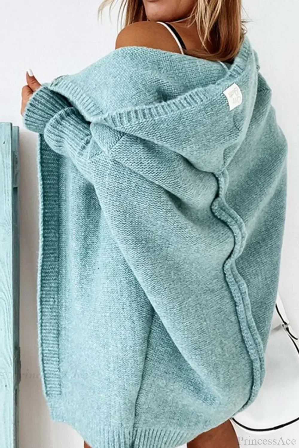 Women's Oversized Hooded Open Front Knit Cardigan