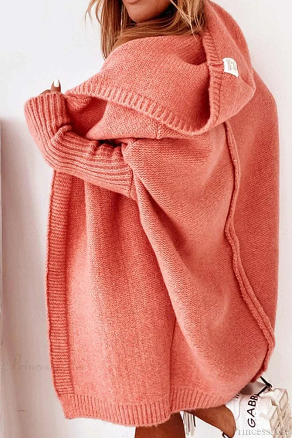 Women's Oversized Hooded Open Front Knit Cardigan