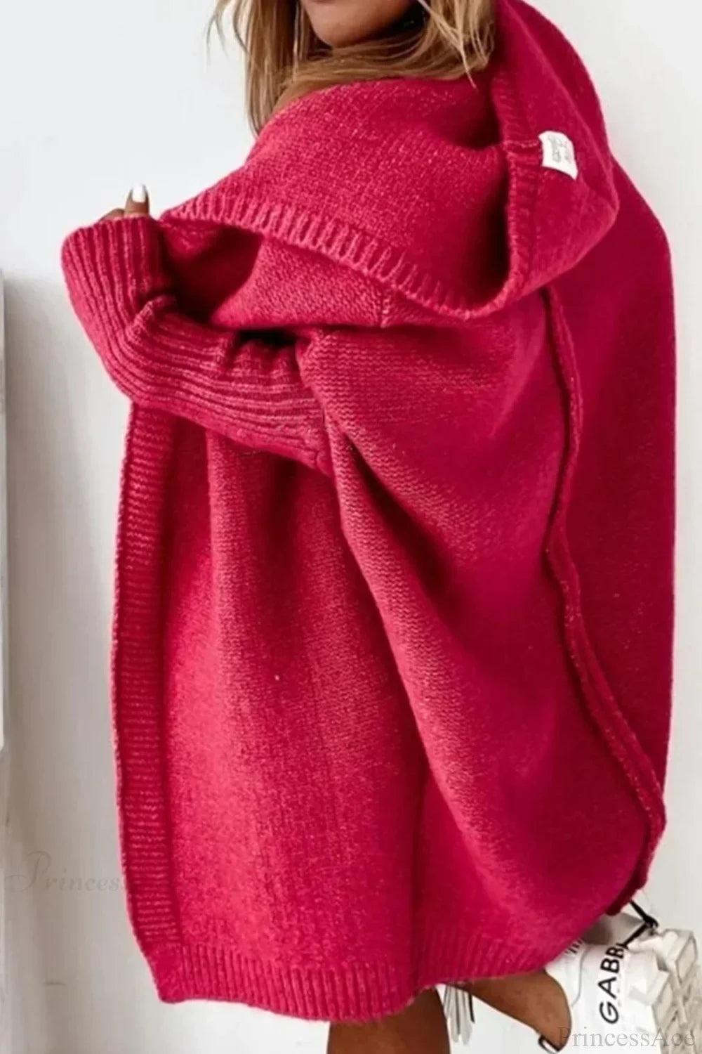 Women's Oversized Hooded Open Front Knit Cardigan