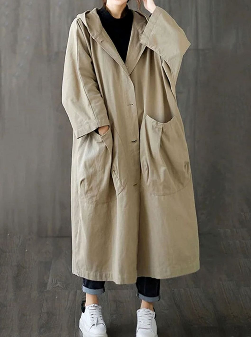 Women's Oversized Hooded Parka with Water Repellent Finish