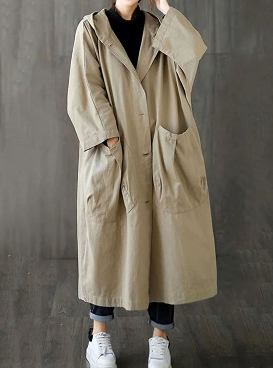 Women's Oversized Hooded Parka with Water Repellent Finish