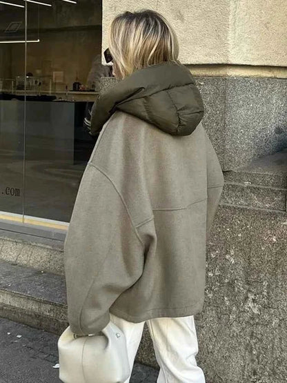 Women's Oversized Hooded Quilted Jacket