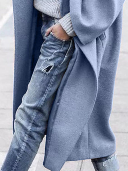 Women's Oversized Long Winter Coat with Wide Sleeves