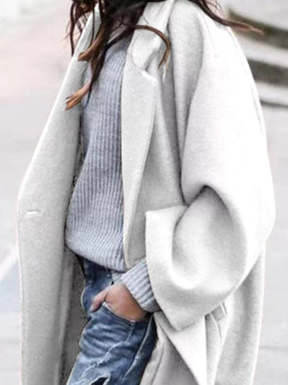 Women's Oversized Long Winter Coat with Wide Sleeves