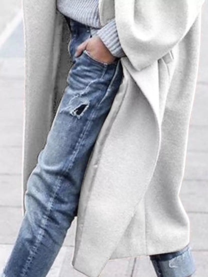 Women's Oversized Long Winter Coat with Wide Sleeves
