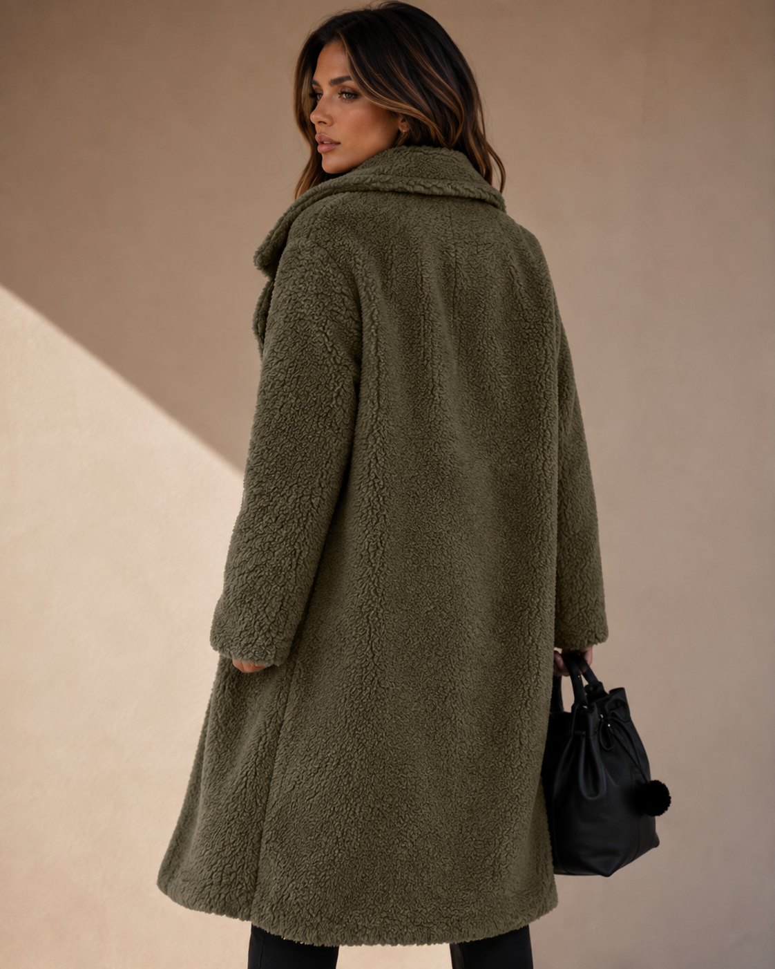 Women's Oversized Teddy Longline Coat