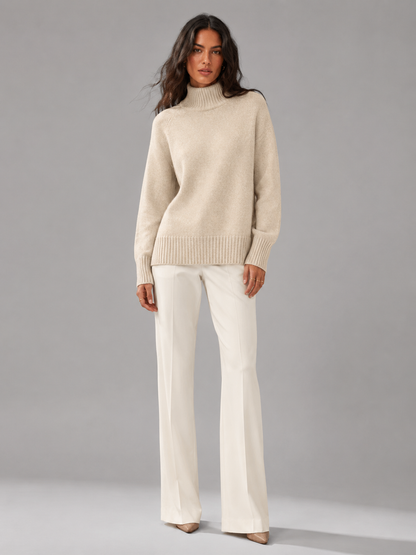 Women's Oversized Turtleneck Knit Sweater