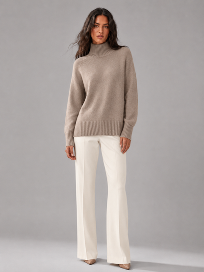 Women's Oversized Turtleneck Knit Sweater