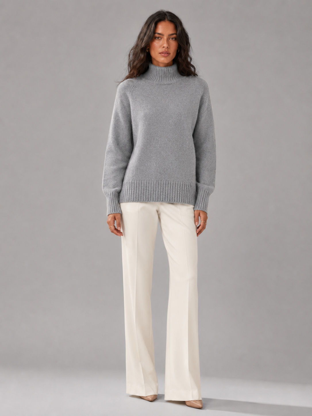 Women's Oversized Turtleneck Knit Sweater