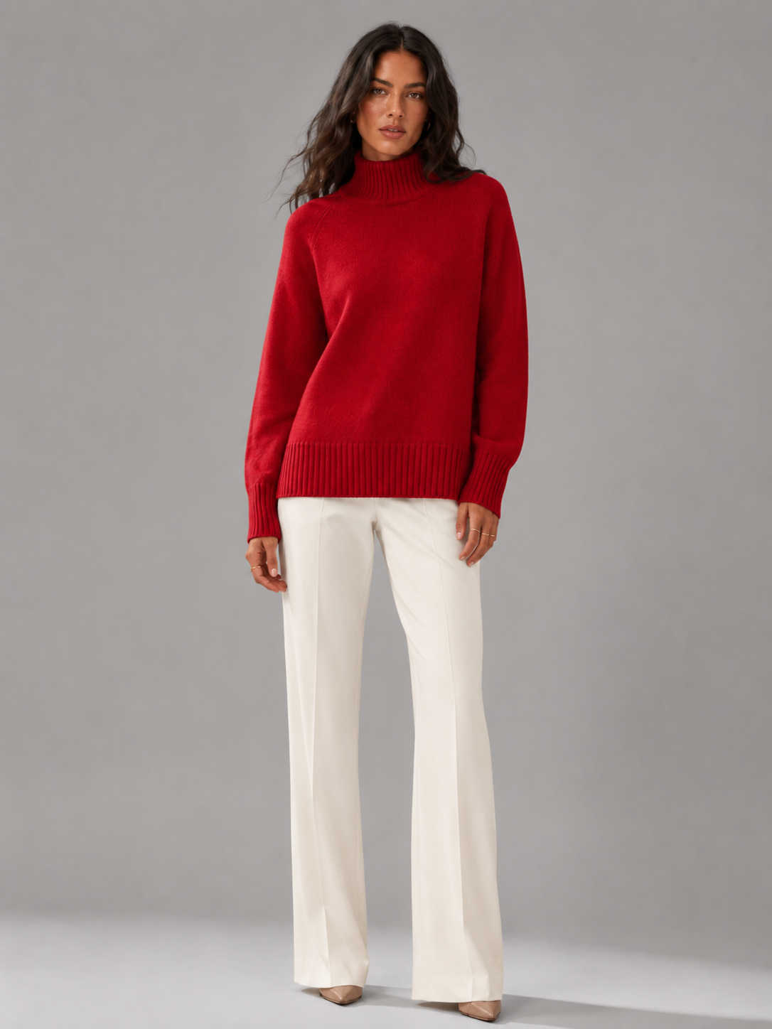 Women's Oversized Turtleneck Knit Sweater