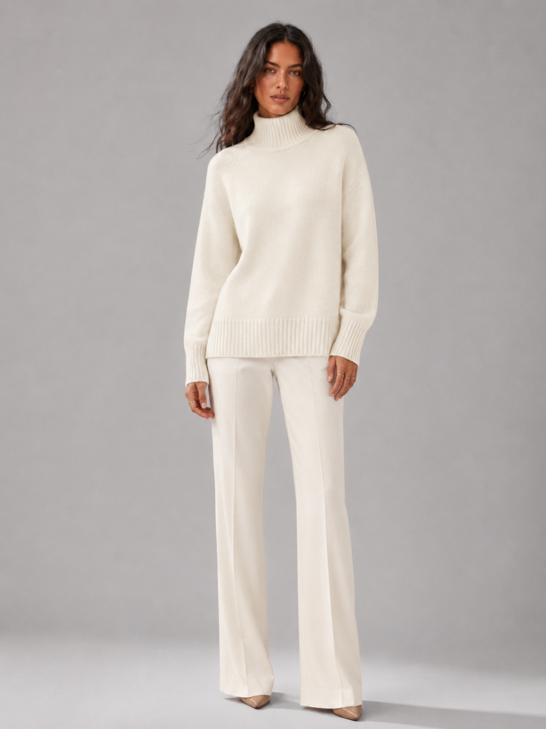 Women's Oversized Turtleneck Knit Sweater