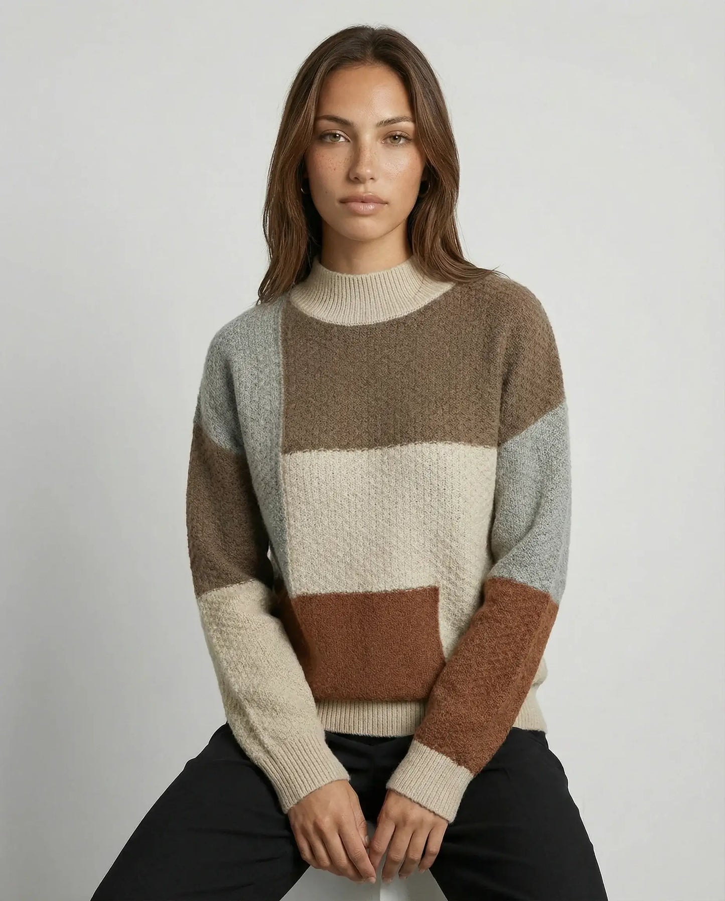Women’s Patchwork Knit Sweatshirt