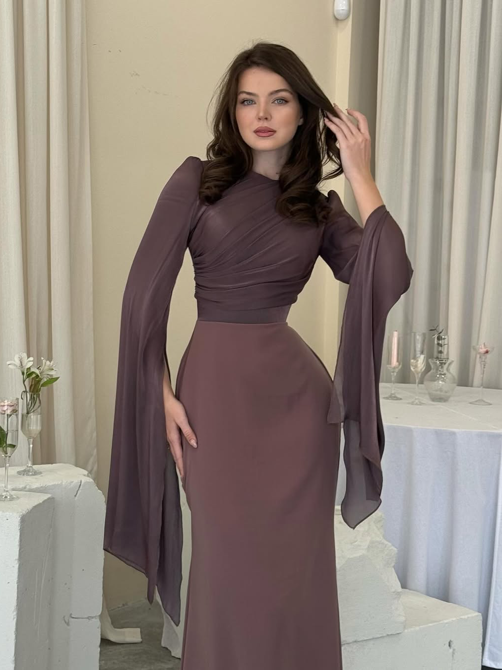 Women's Pleated Maxi Dress