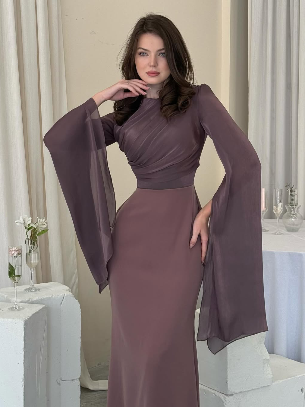 Women's Pleated Maxi Dress