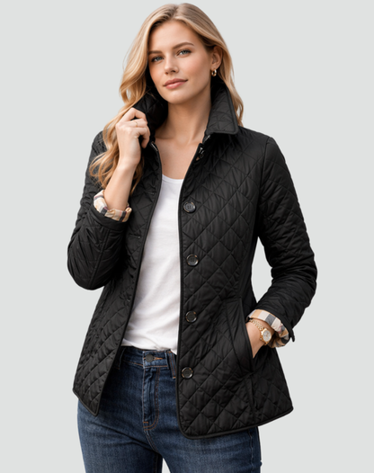 Women's Quilted Button Front Lightweight Jacket