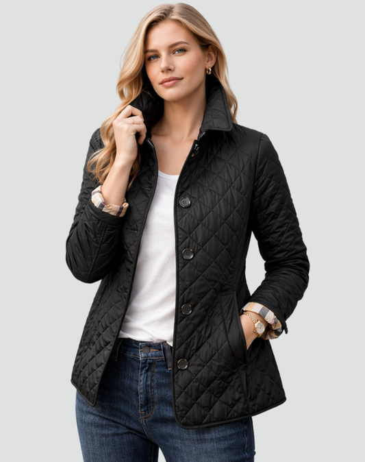 Women's Quilted Button Front Lightweight Jacket
