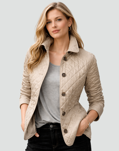 Women's Quilted Button Front Lightweight Jacket