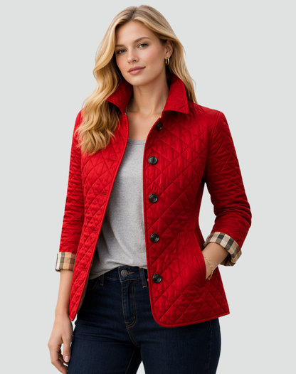 Women's Quilted Button Front Lightweight Jacket