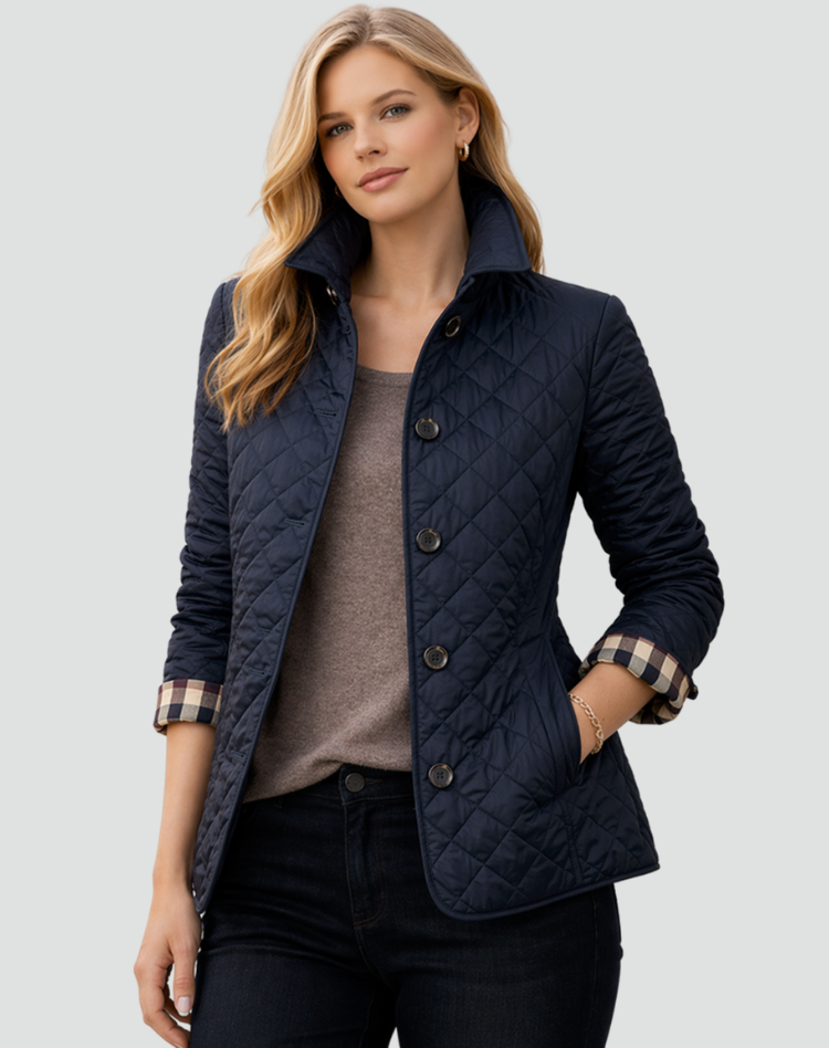 Women's Quilted Button Front Lightweight Jacket