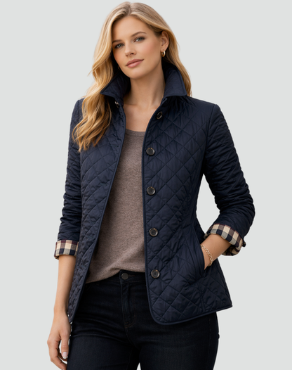 Women's Quilted Button Front Lightweight Jacket