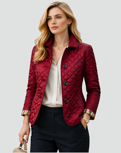 Women's Quilted Button Front Lightweight Jacket