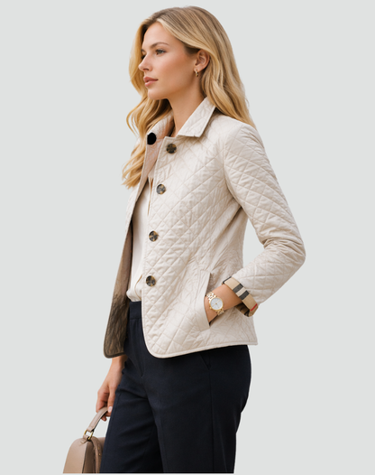Women's Quilted Button Front Lightweight Jacket