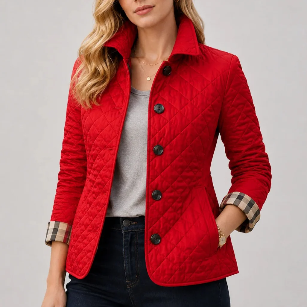 Women's quilted jacket back view