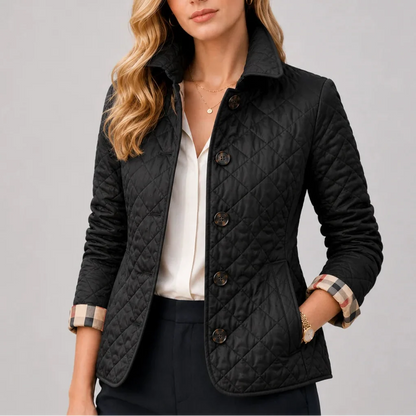 Women's quilted jacket diamond stitch detail