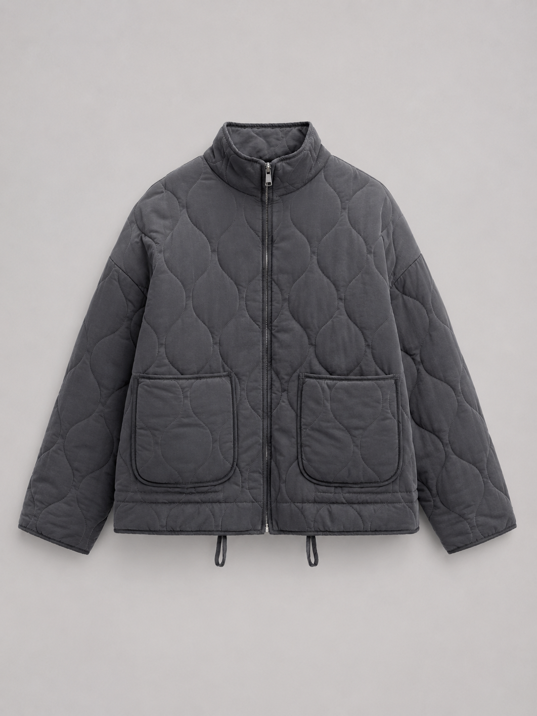 Women's Quilted High-Neck Zip Utility Jacket
