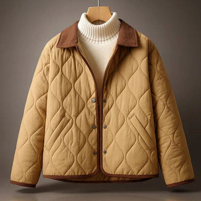 Women's Relaxed-Fit Quilted Lapel Winter Coat Jacket