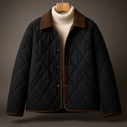 Women's Relaxed-Fit Quilted Lapel Winter Coat Jacket