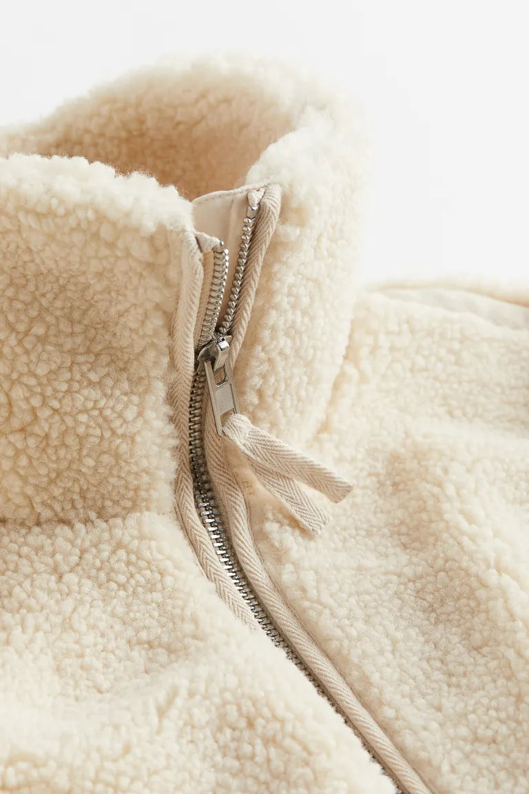 Women's Relaxed Fit Teddy Zip Up Jacket
