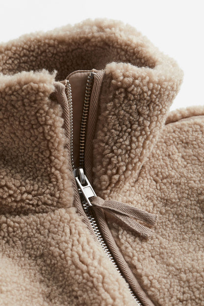 Women's Relaxed Fit Teddy Zip Up Jacket