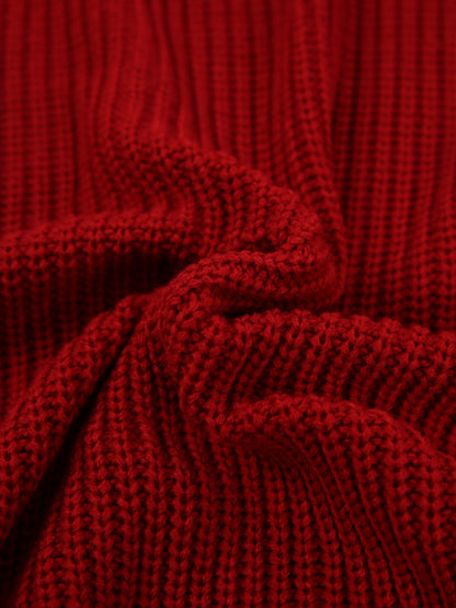 Women's Relaxed Half Roll Neck Jumper Dress in Ribbed Knit