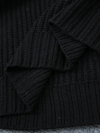 Women's Relaxed Half Roll Neck Jumper Dress in Ribbed Knit