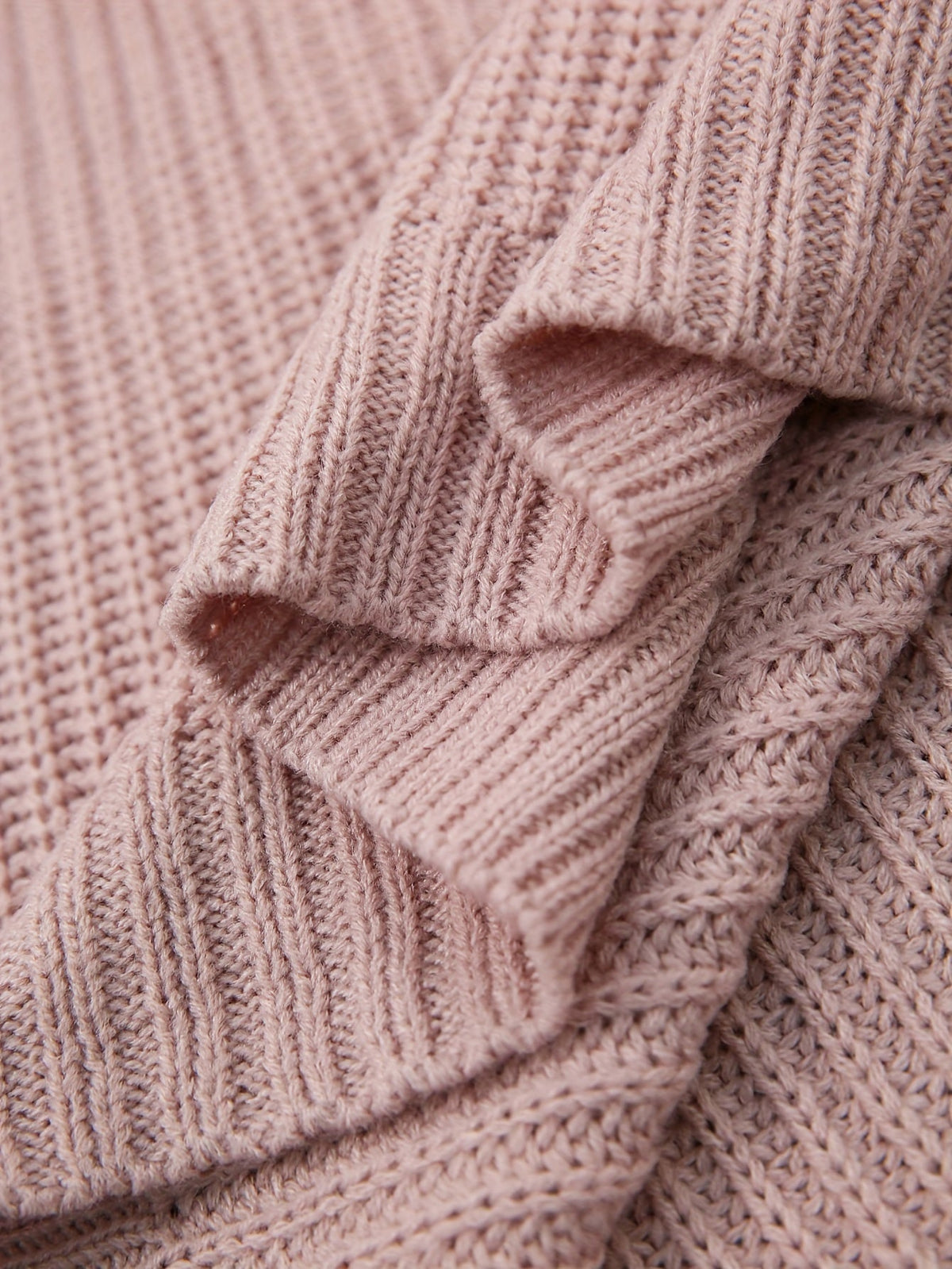 Women's Relaxed Half Roll Neck Jumper Dress in Ribbed Knit