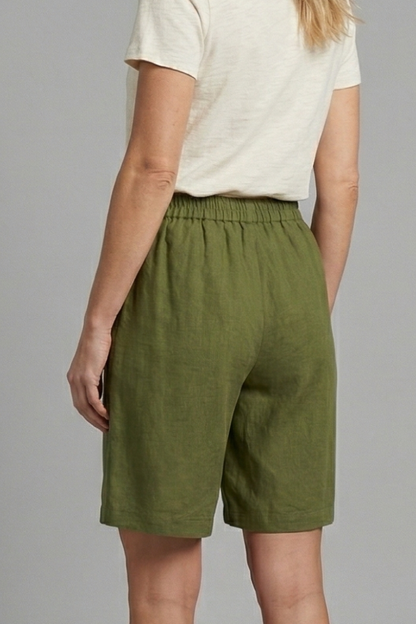 Women's Relaxed Linen Shorts With Side Pockets