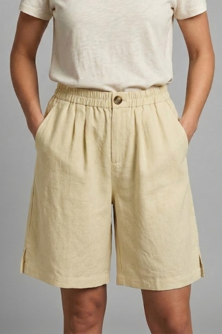 Women's Relaxed Linen Shorts With Side Pockets
