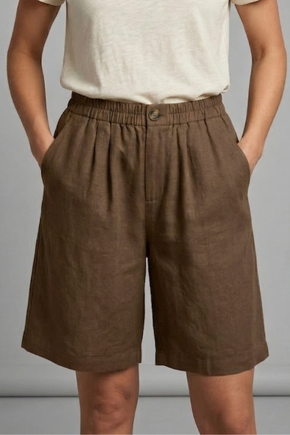 Women's Relaxed Linen Shorts With Side Pockets