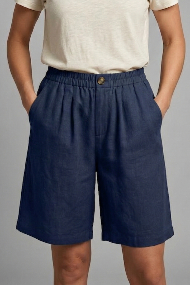 Women's Relaxed Linen Shorts With Side Pockets