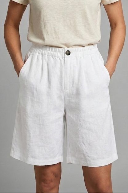 Women's Relaxed Linen Shorts With Side Pockets